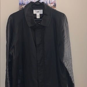 H&M thin black linen coat